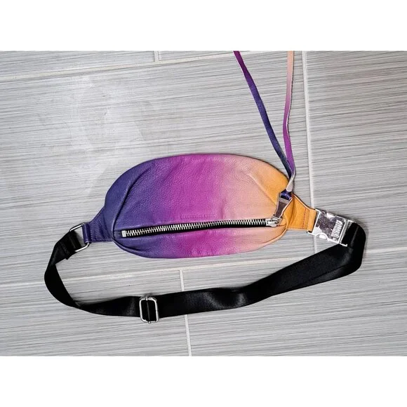 Aimee Kestenberg Gradient Leather Fanny Pack Ombre Adjustable Luxury Unisex - Picture 11 of 14